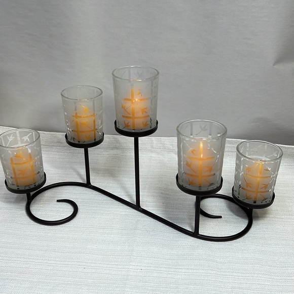 PartyLite Global Fusion VINTAGE VERSATILE METAL SCROLL CANDLE HOLDER